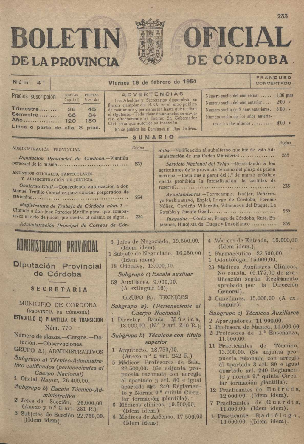 OLETIN ICIA1, Be LA PROVINCIA DE CÓRDOBA