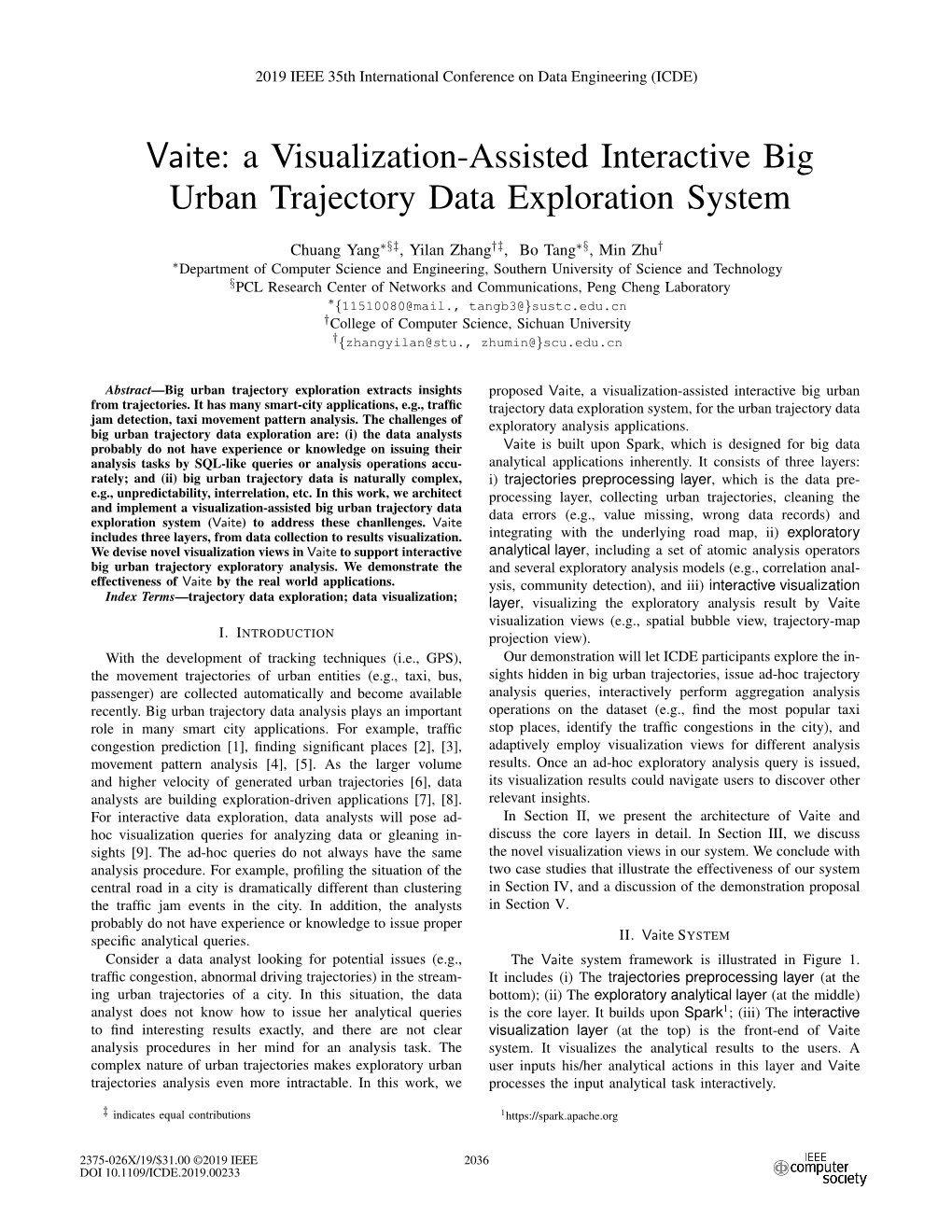 Vaite: a Visualization-Assisted Interactive Big Urban Trajectory Data Exploration System