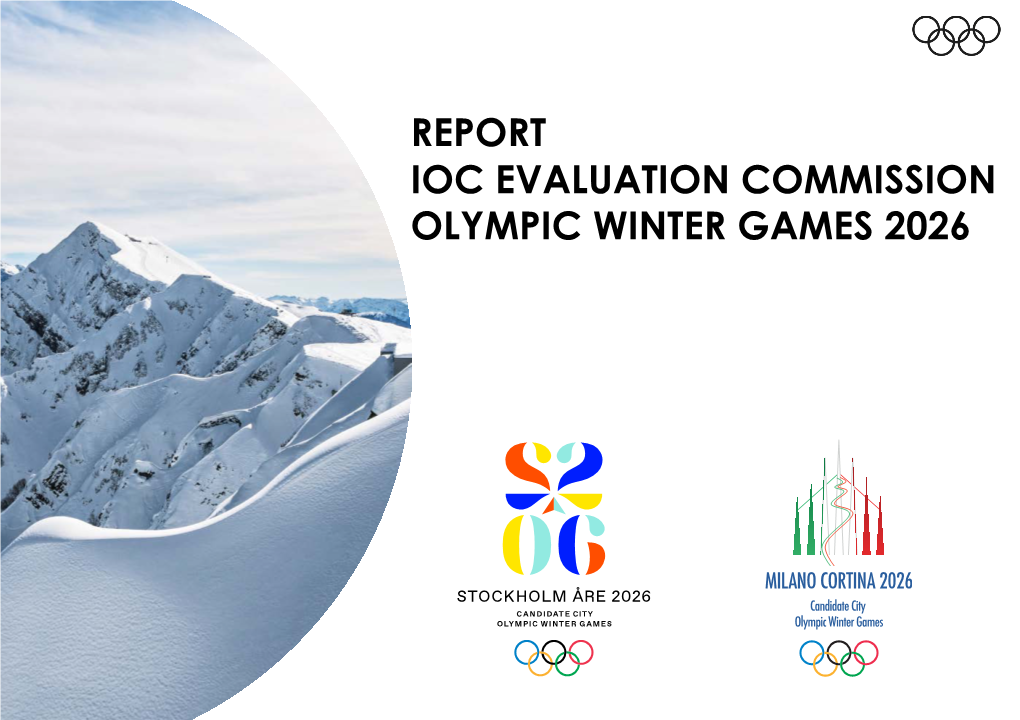 Report Ioc Evaluation Commission Olympic Winter Games 2026 Olympic and Paralympic Winter Games 2026