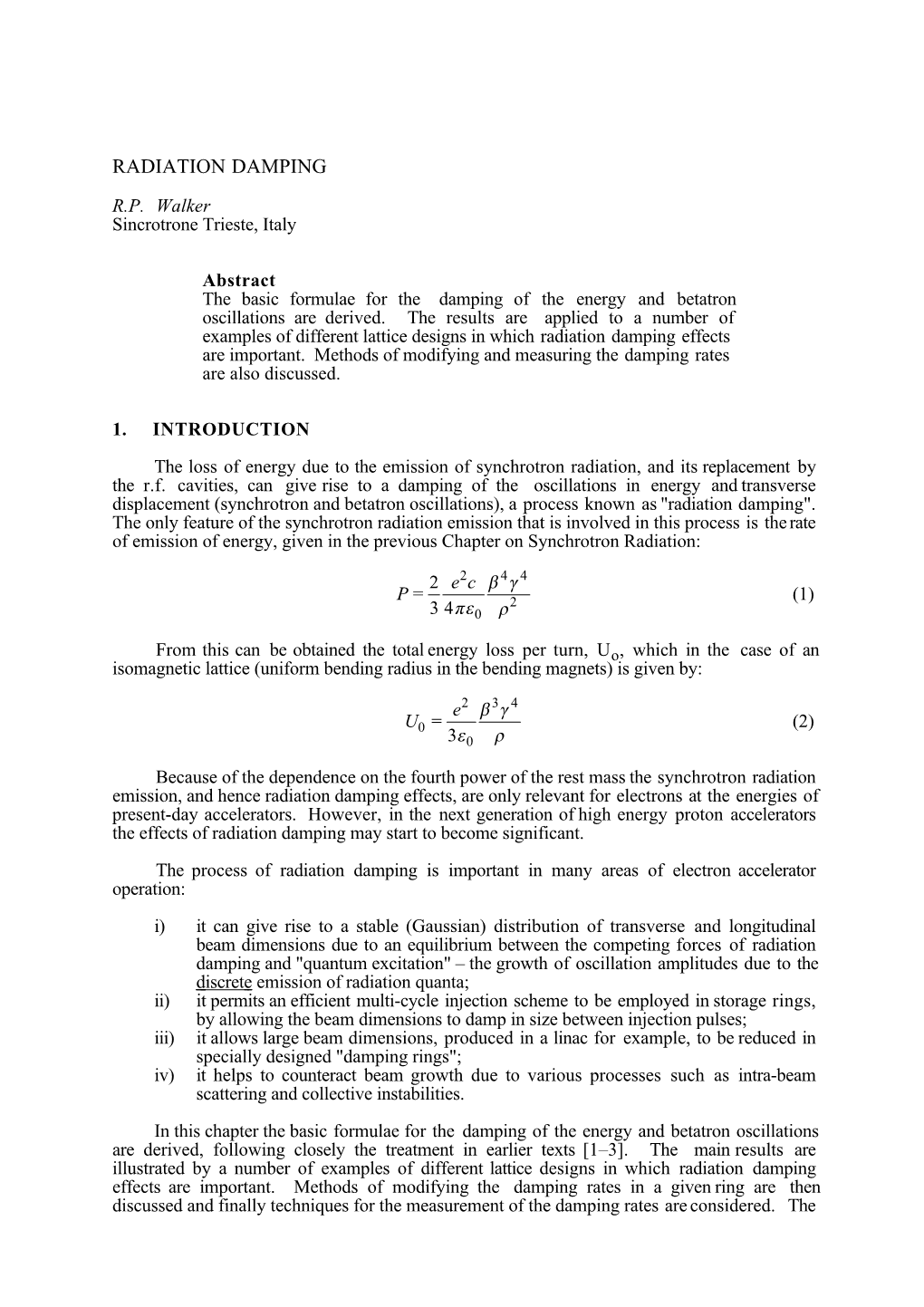 Radiation Damping