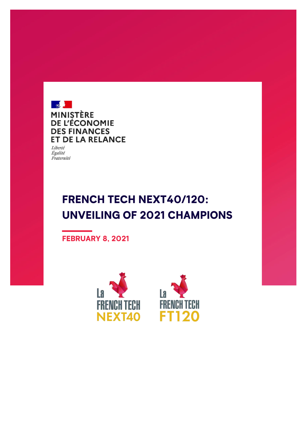 French Tech Next40/120: Unveiling of 2021 Champions