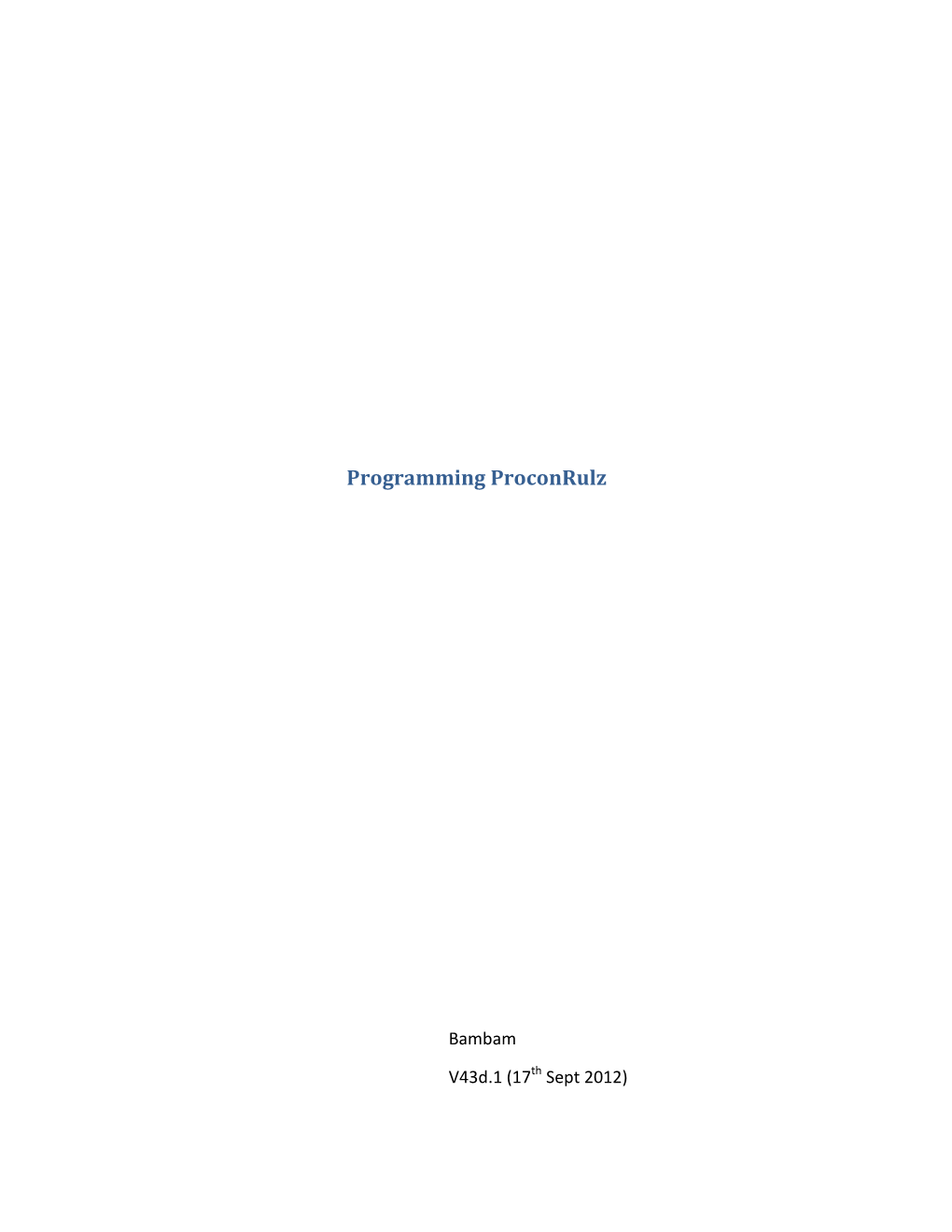 Programming Proconrulz