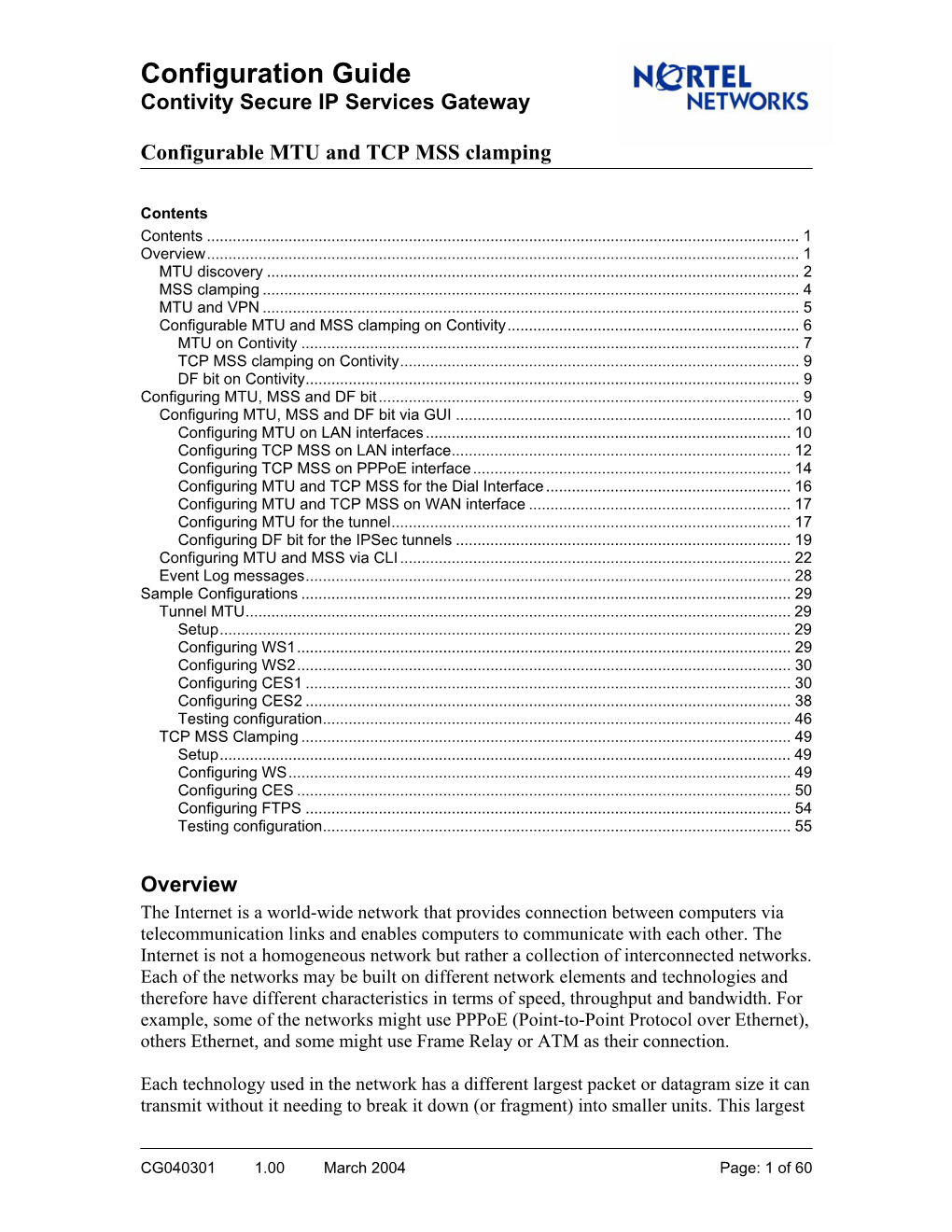 Configuring MTU and TCP MSS Clamping