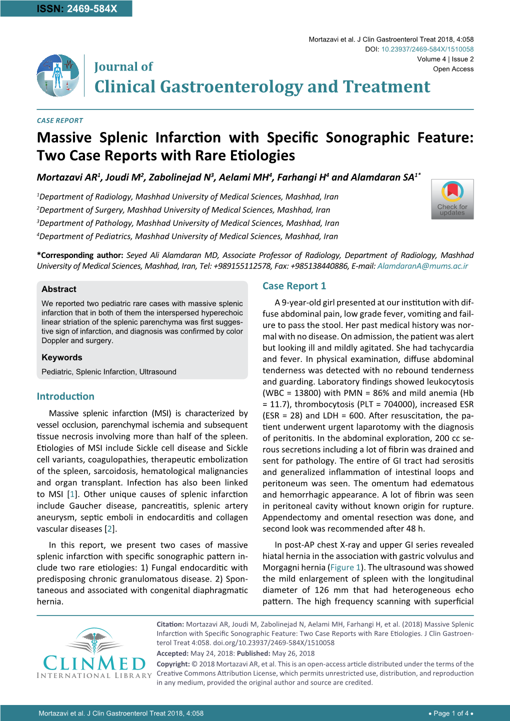 Massive Splenic Infarction with Specific Sonographic Feature: Two