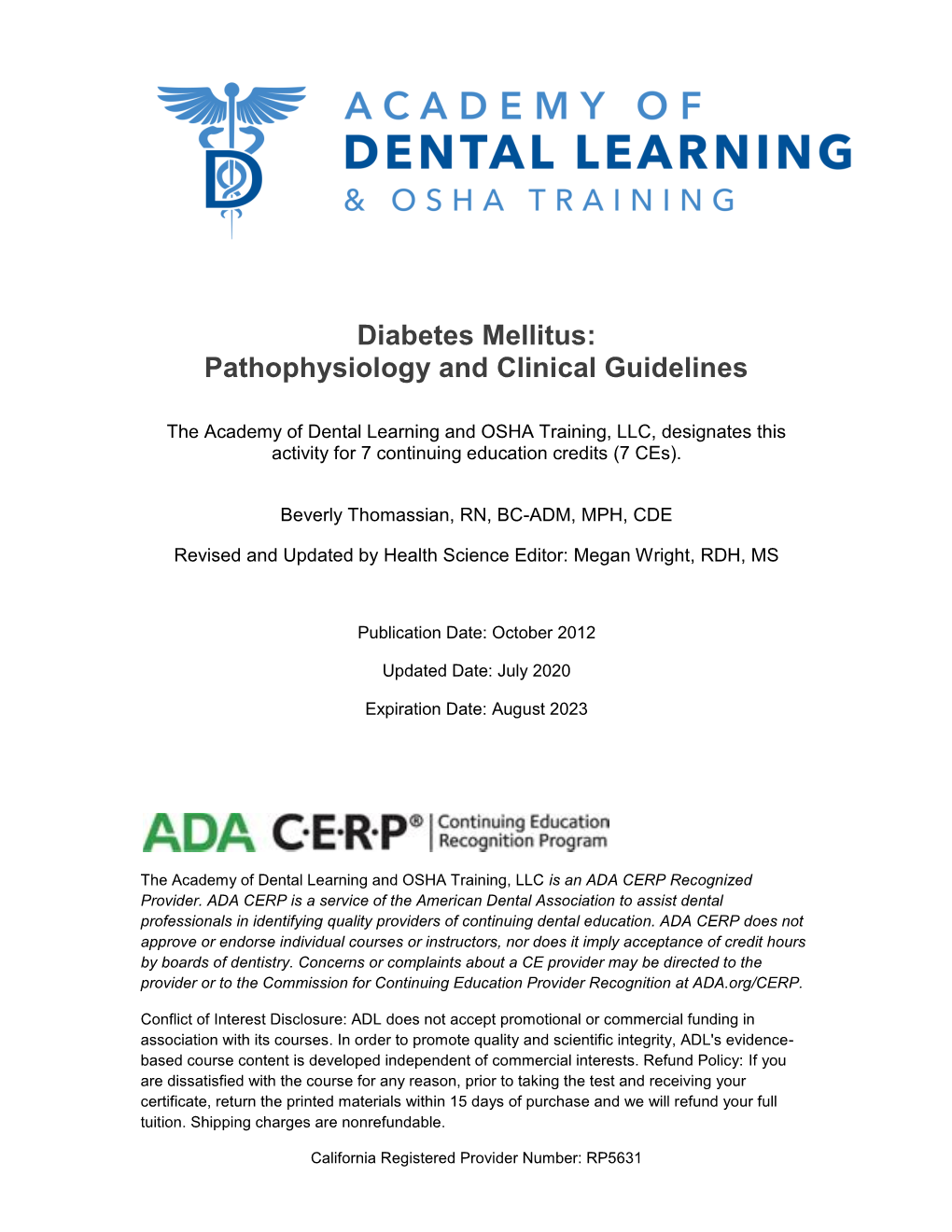 Diabetes Mellitus: Pathophysiology and Clinical Guidelines