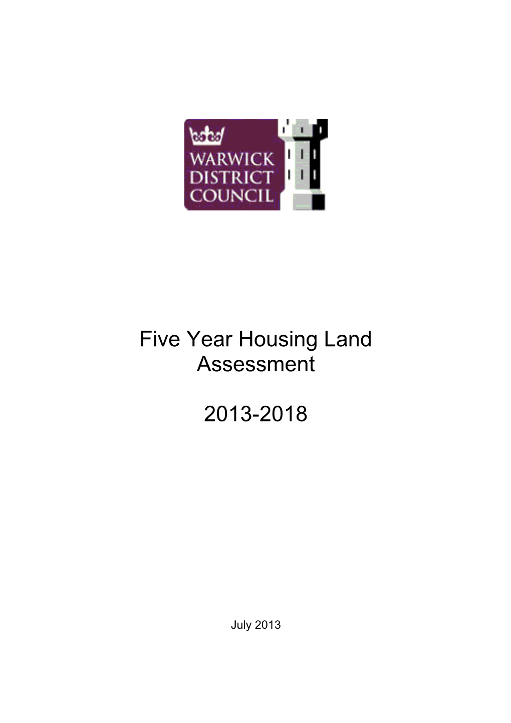 Five Year Housing Land Assessment 2013-2018