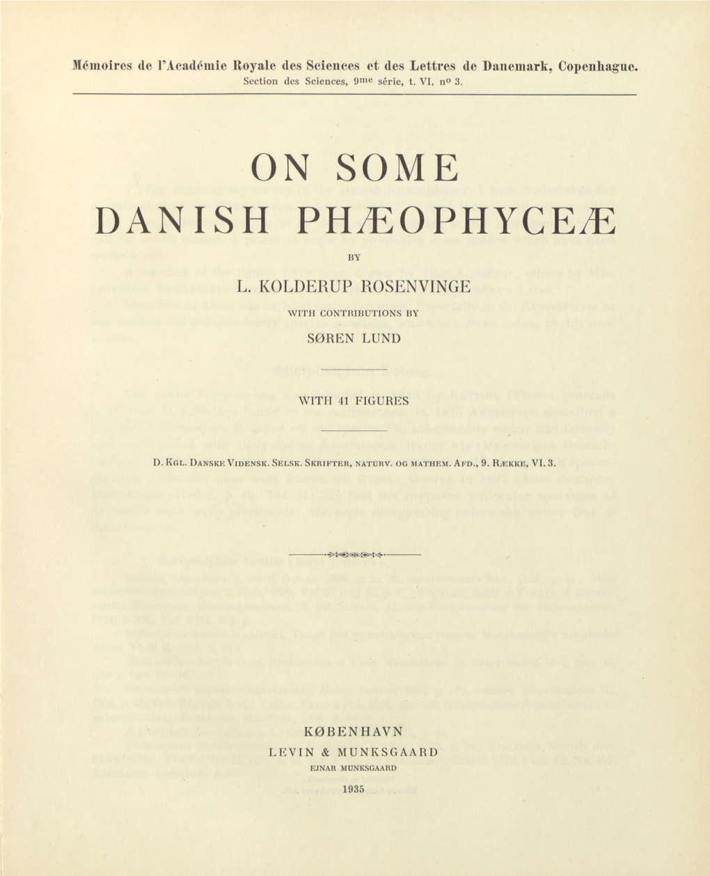 On Some Danish Phæophyceæ