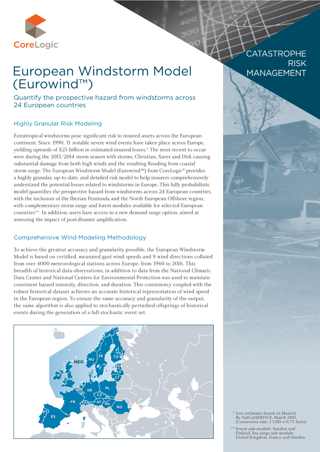 European Windstorm Model MANAGEMENT (Eurowind™) Quantify the Prospective Hazard from Windstorms Across 24 European Countries