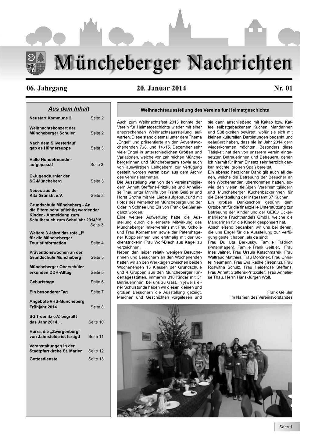 Müncheberger Nachrichten Vom 20. Januar 2014