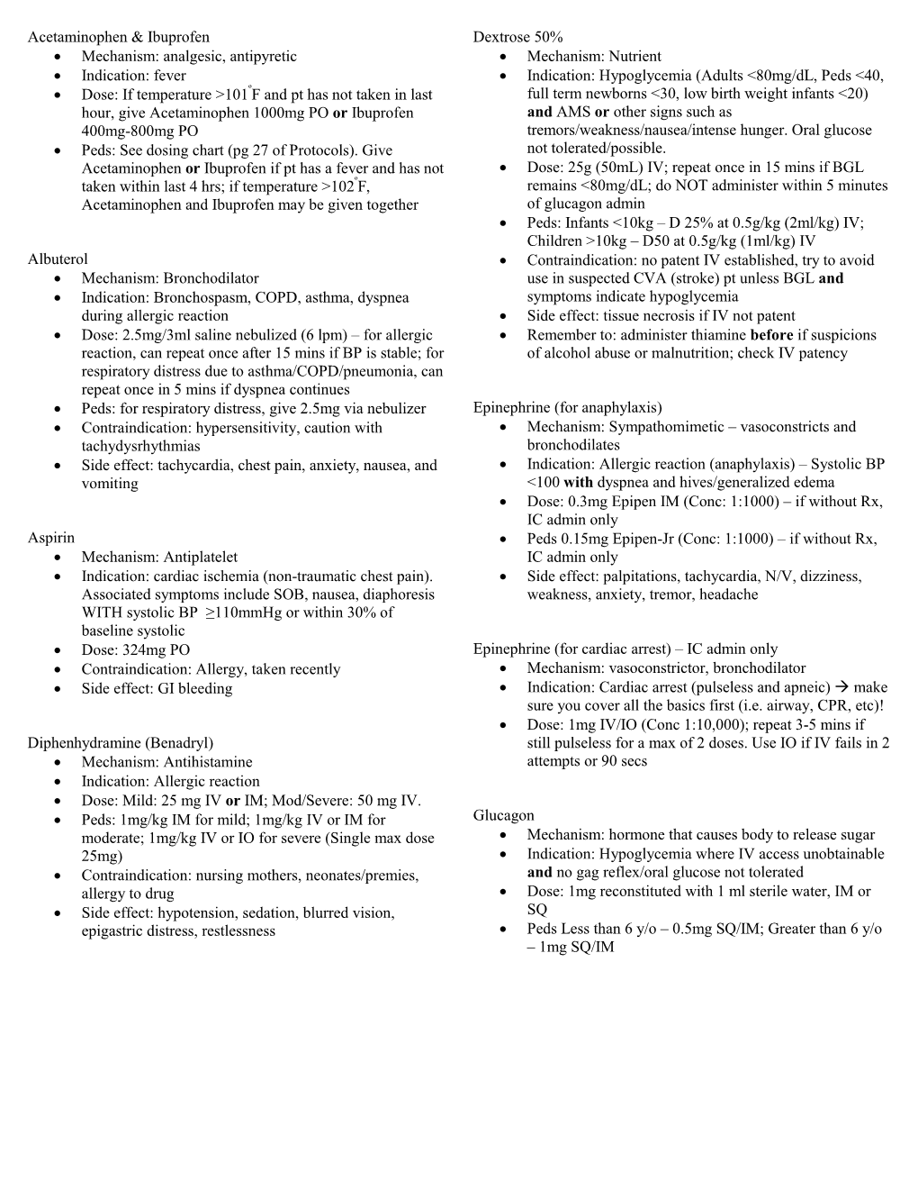 Acetaminophen & Ibuprofen • Mechanism