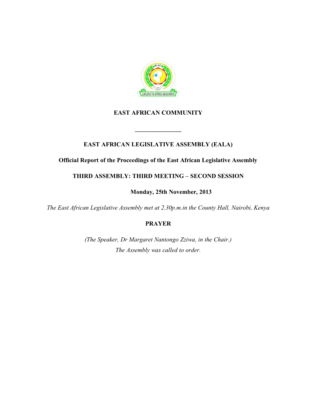 East African Legislative Assembly (Eala)