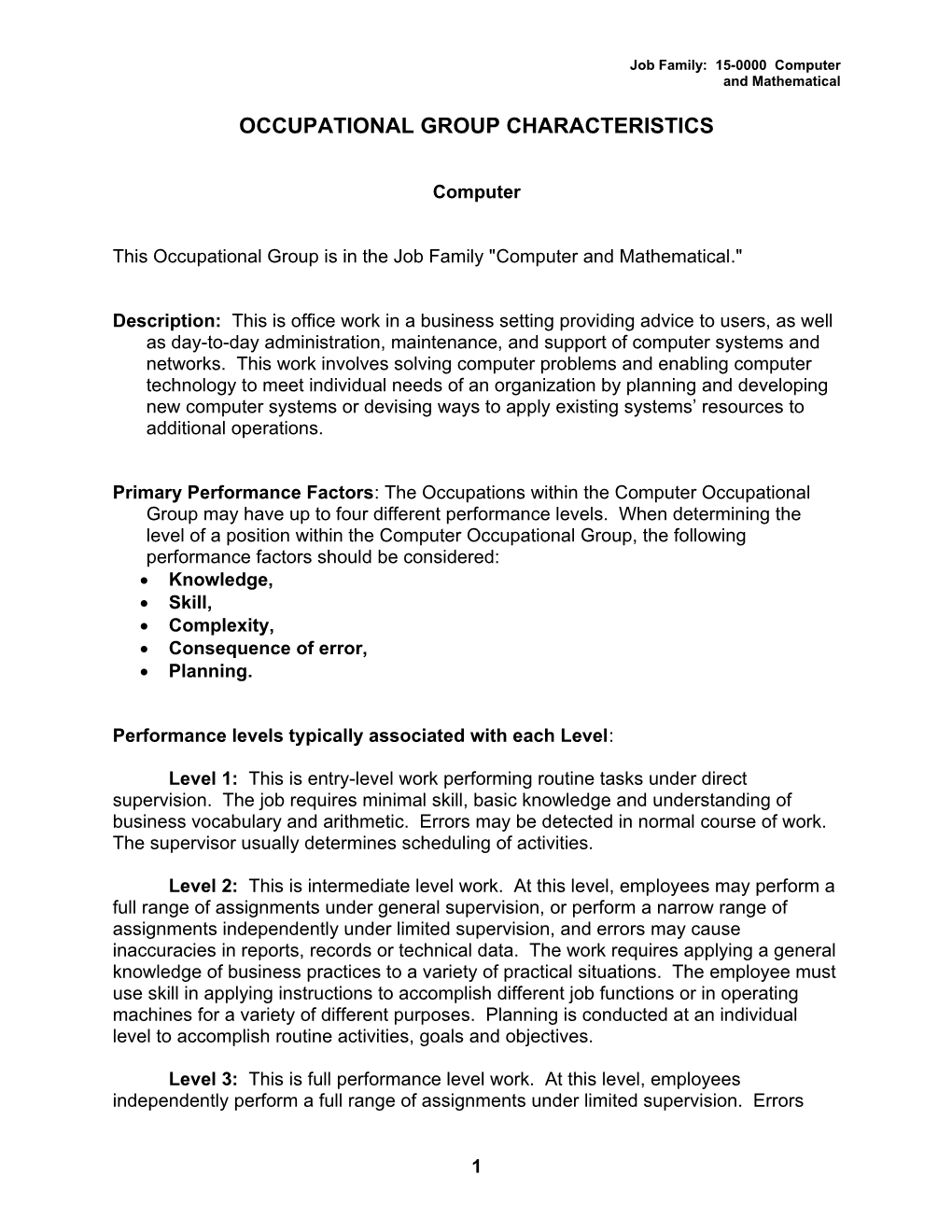 Occupational Group Characteristics s2