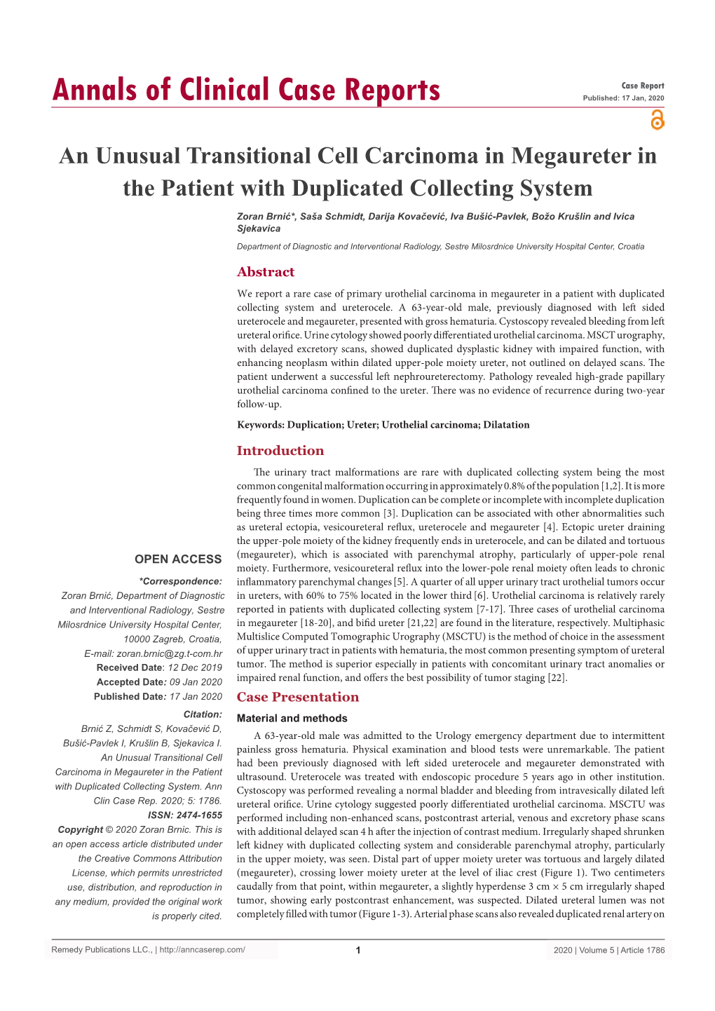 An Unusual Transitional Cell Carcinoma in Megaureter in the Patient with Duplicated Collecting System