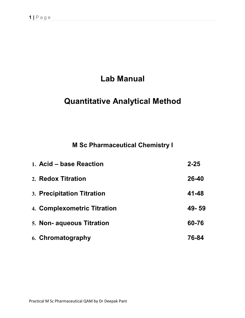 1. Acid-Base Titration