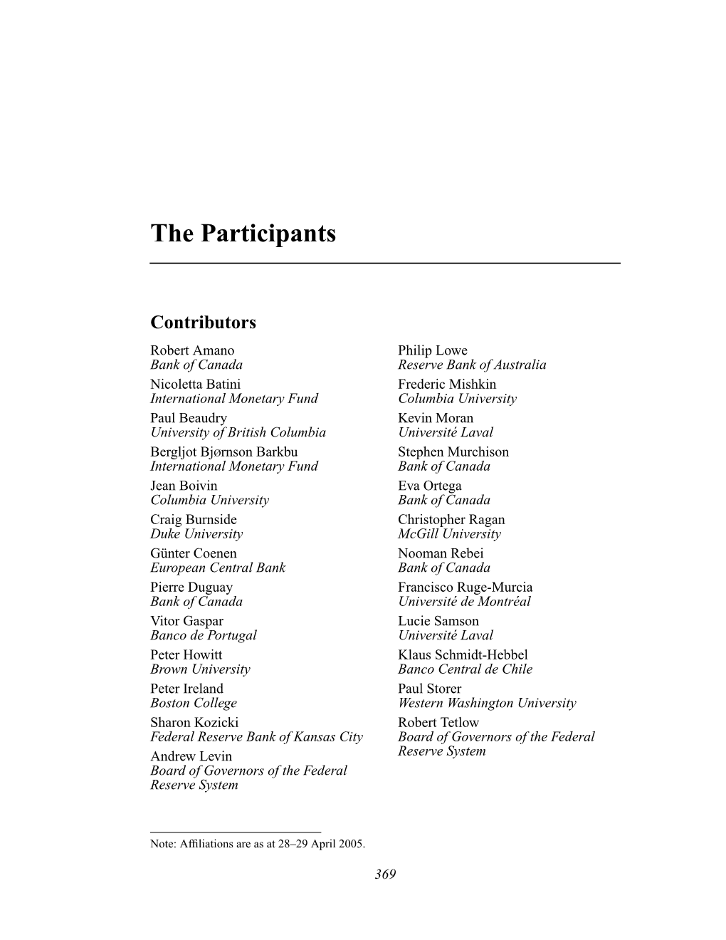 The Participants