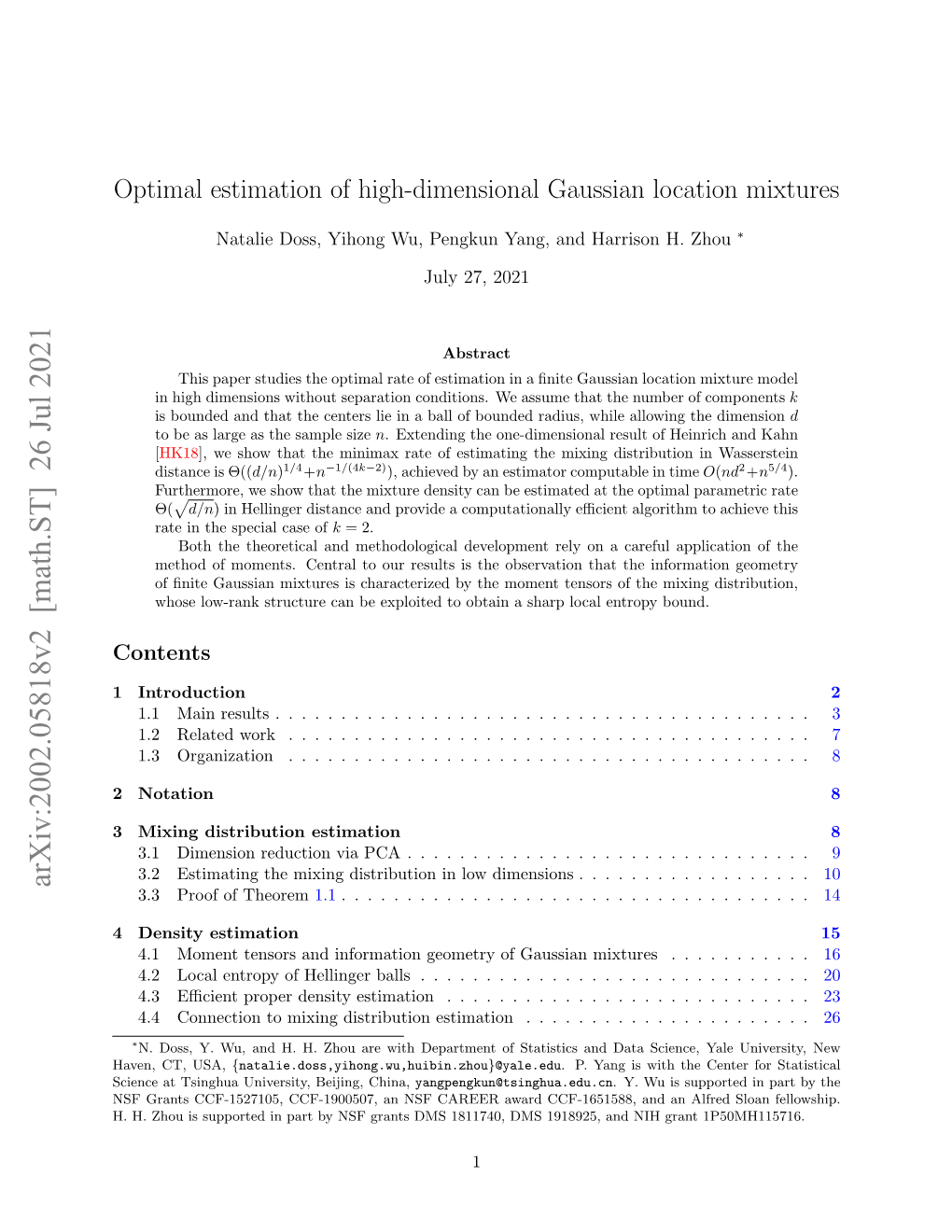 Optimal Estimation of High-Dimensional Gaussian Location Mixtures
