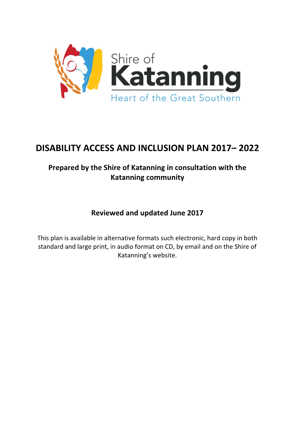 Disability Access and Inclusion Plan 2017– 2022