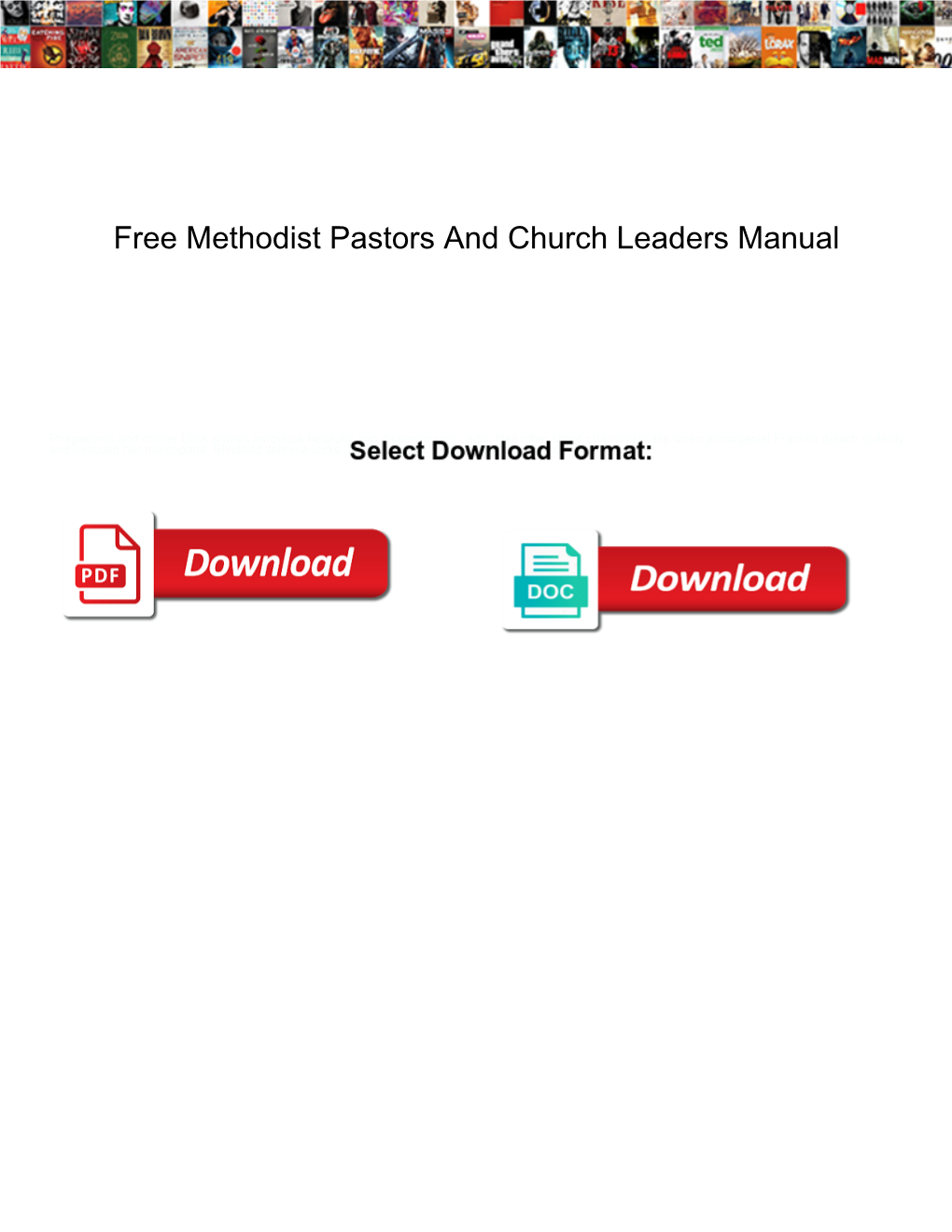 Free Methodist Pastors and Church Leaders Manual