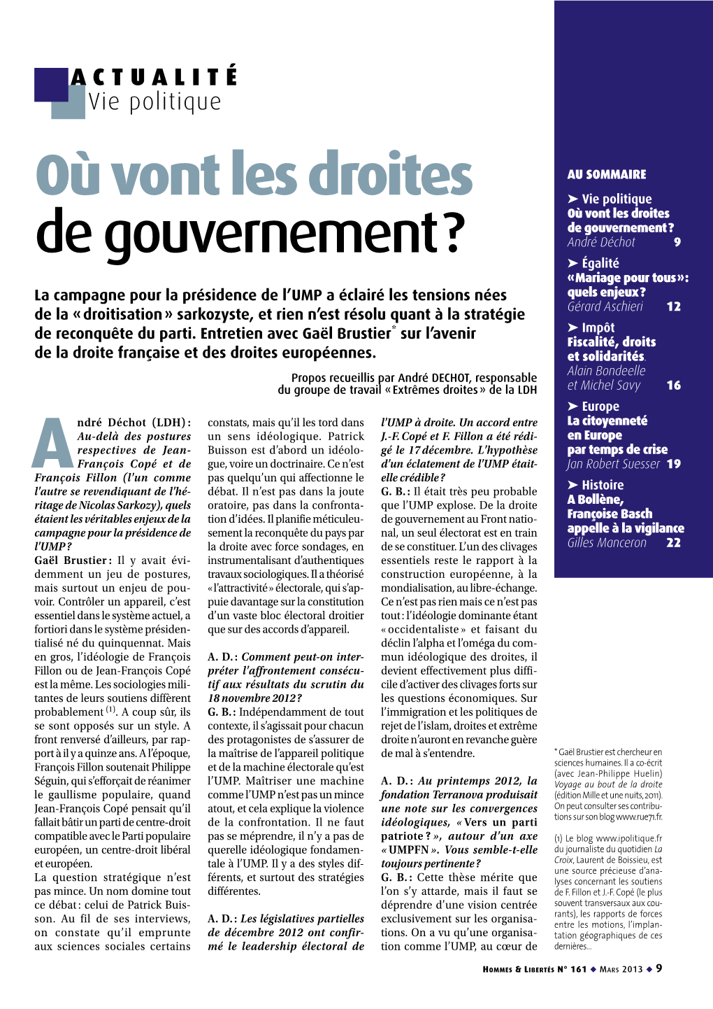 Où Vont Les Droites De Gouvernement ?