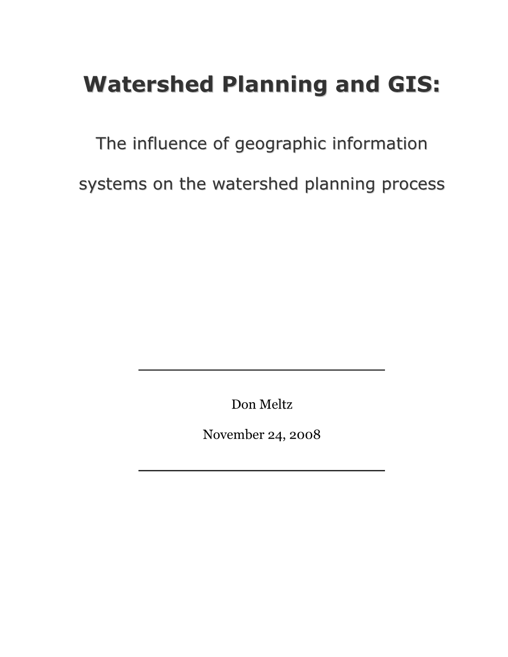 The Watershed Protection Approach