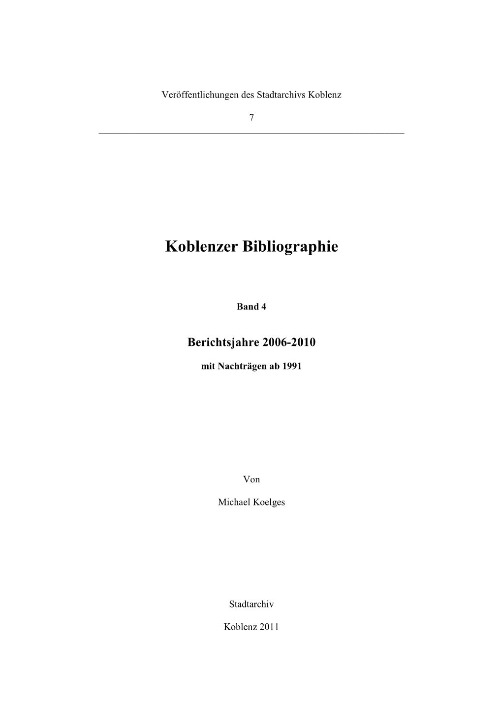 Koblenzer Bibliographie