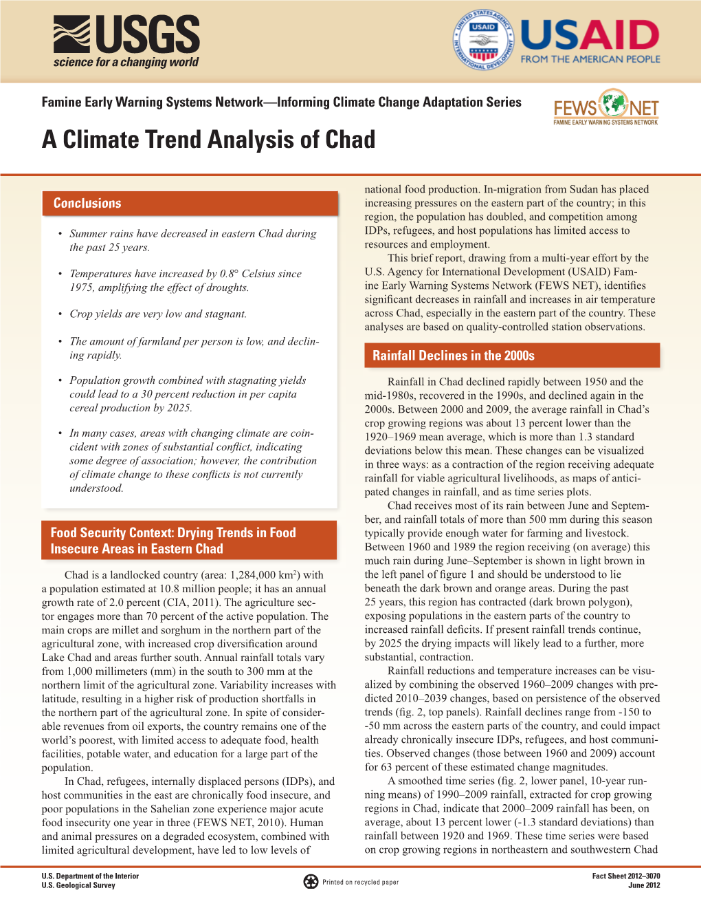 A Climate Trend Analysis of Chad