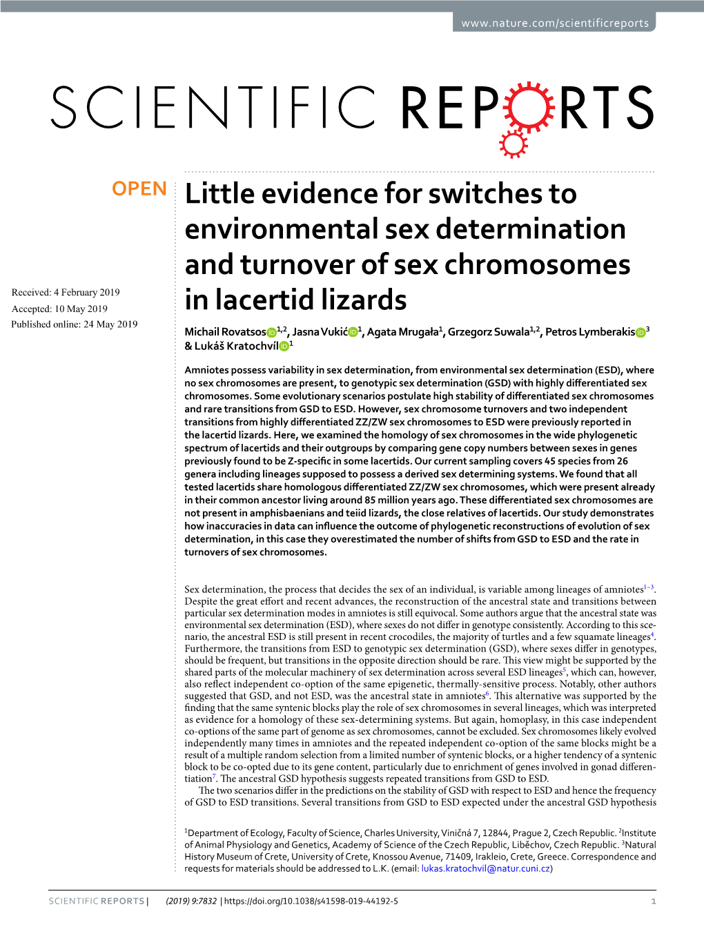 Little Evidence for Switches to Environmental Sex Determination