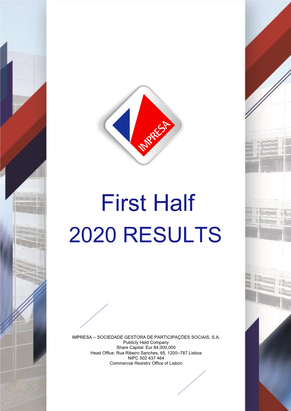 First Half 2020 RESULTS