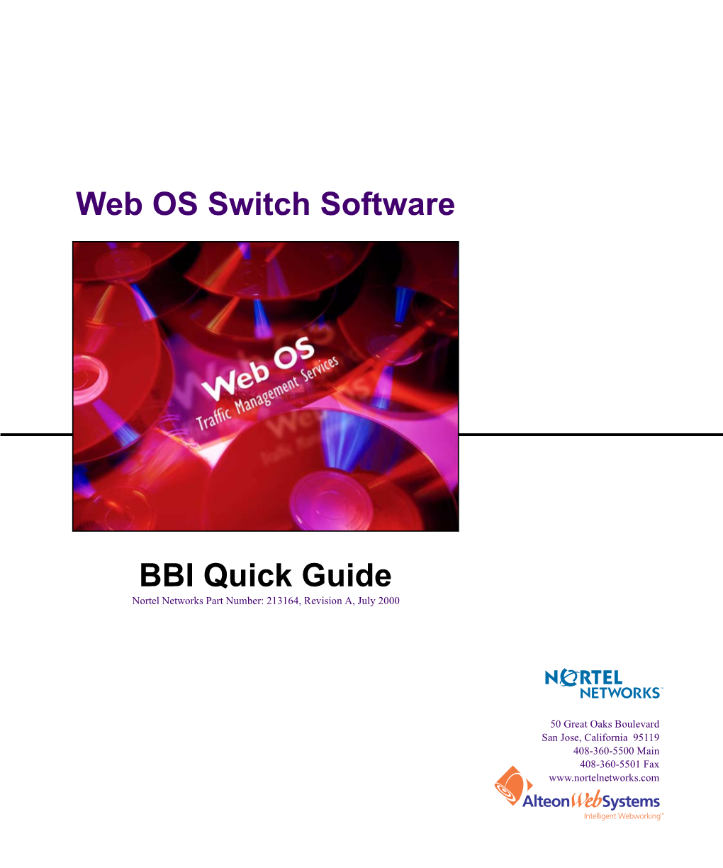 BBI Quick Guide Nortel Networks Part Number: 213164, Revision A, July 2000
