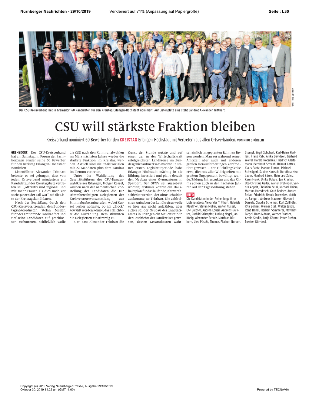 CSU Will Stärkste Fraktion Bleiben