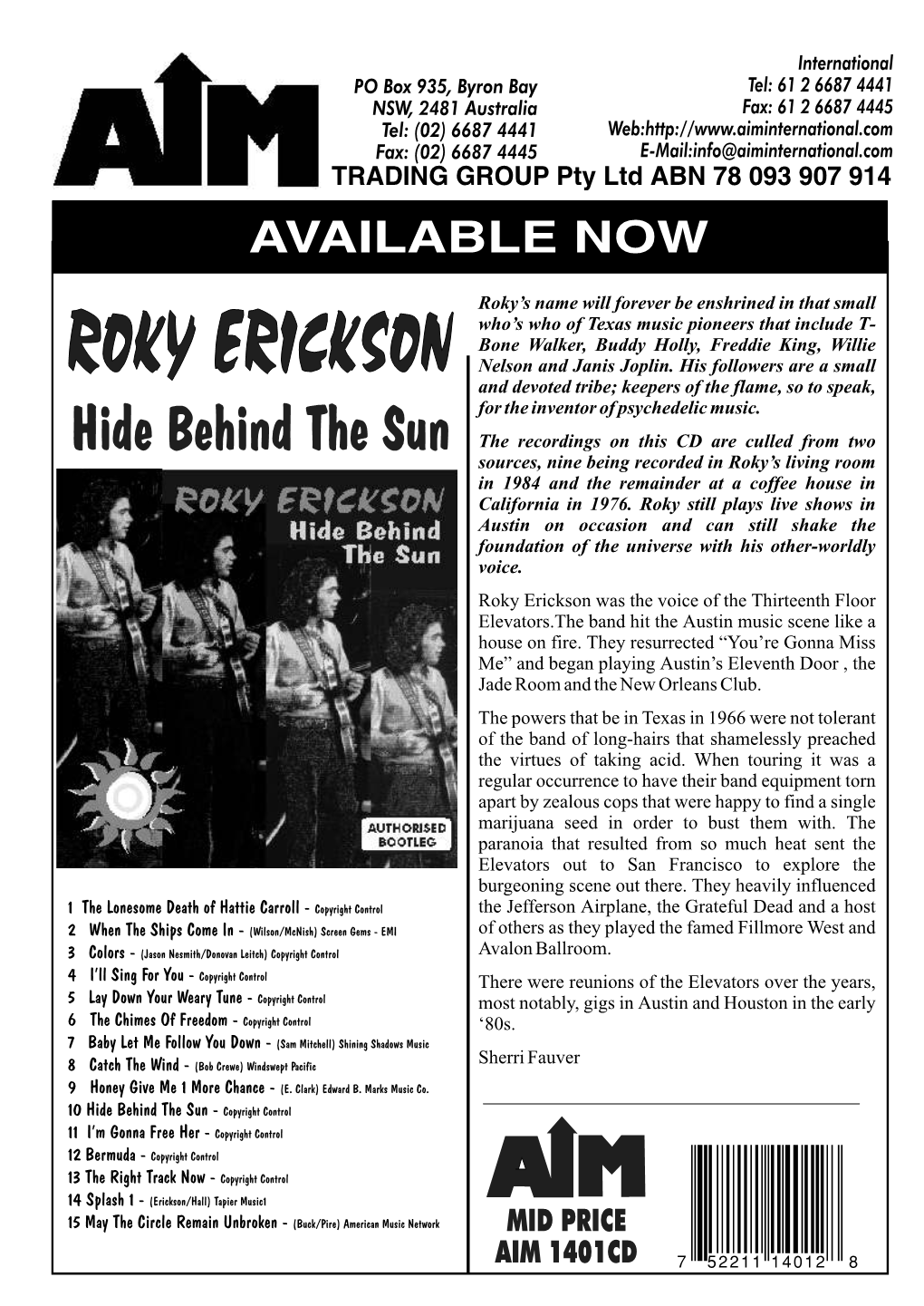 1401 ROCKY ERICSON.Cdr