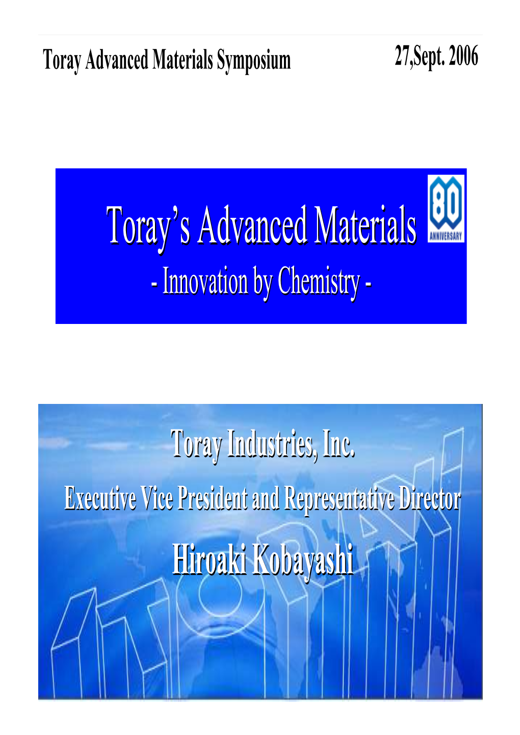 Toray's Advanced Materials