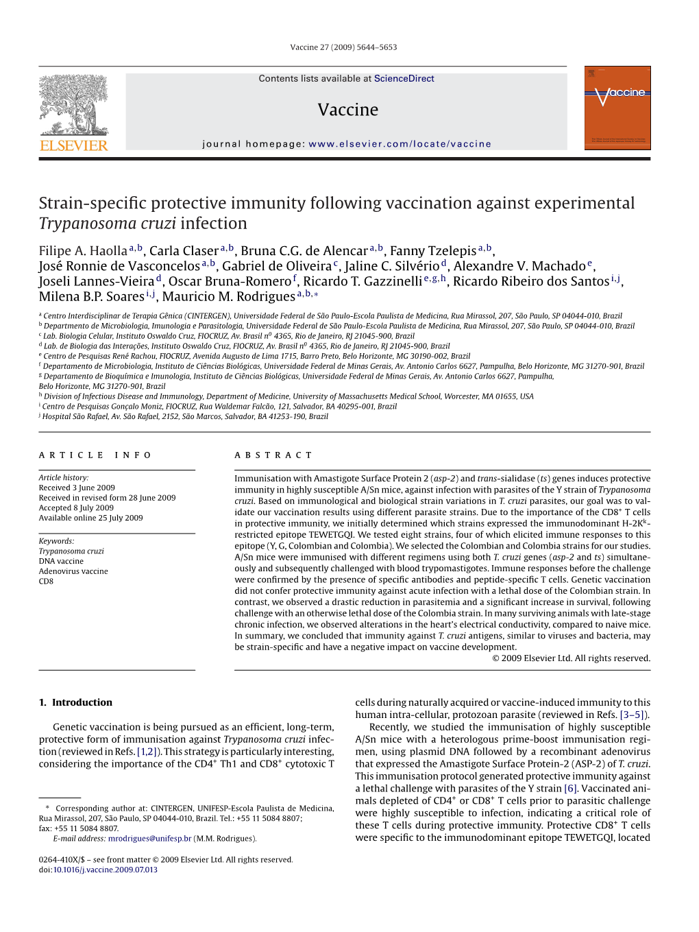 Vaccine Strain-Specific Protective Immunity Following