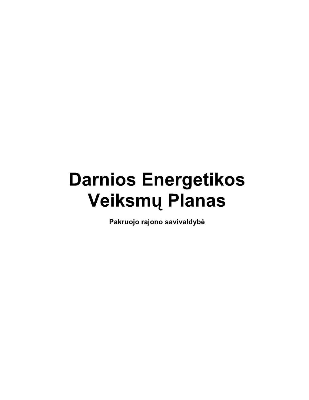 Darnios Energetikos Veiksmų Planas