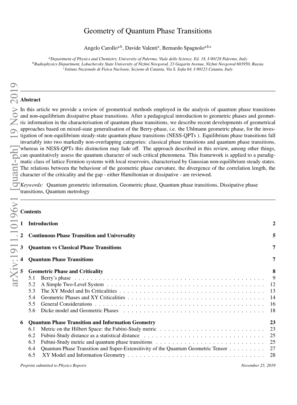 Geometry of Quantum Phase Transitions