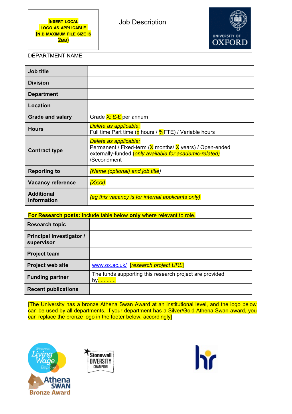 Job Description and Person Specificationselection Criteria s7