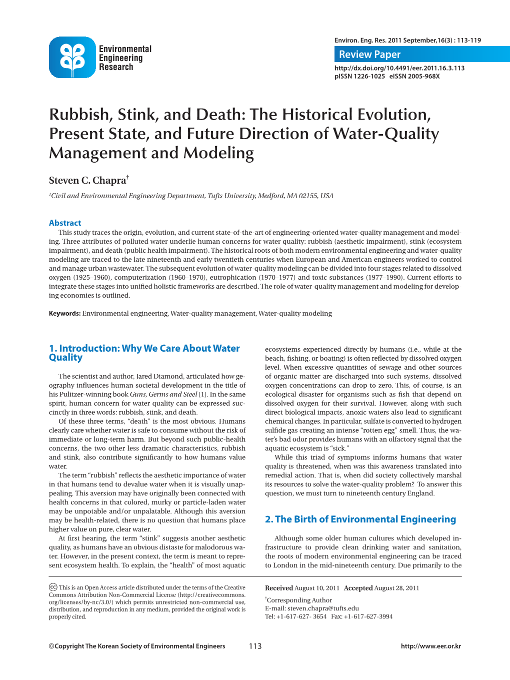 Rubbish, Stink, and Death: the Historical Evolution, Present State, and Future Direction of Water-Quality Management and Modeling