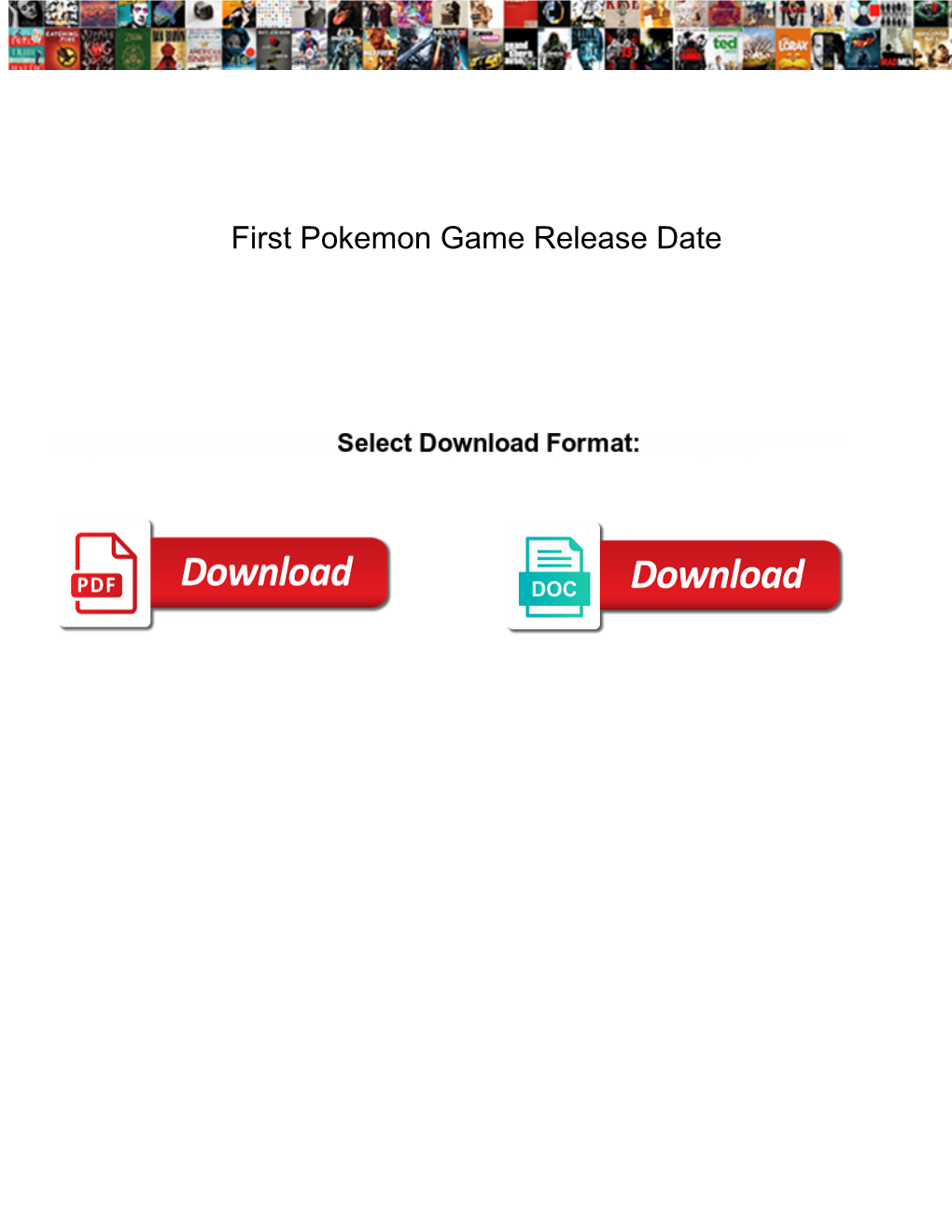 First Pokemon Game Release Date