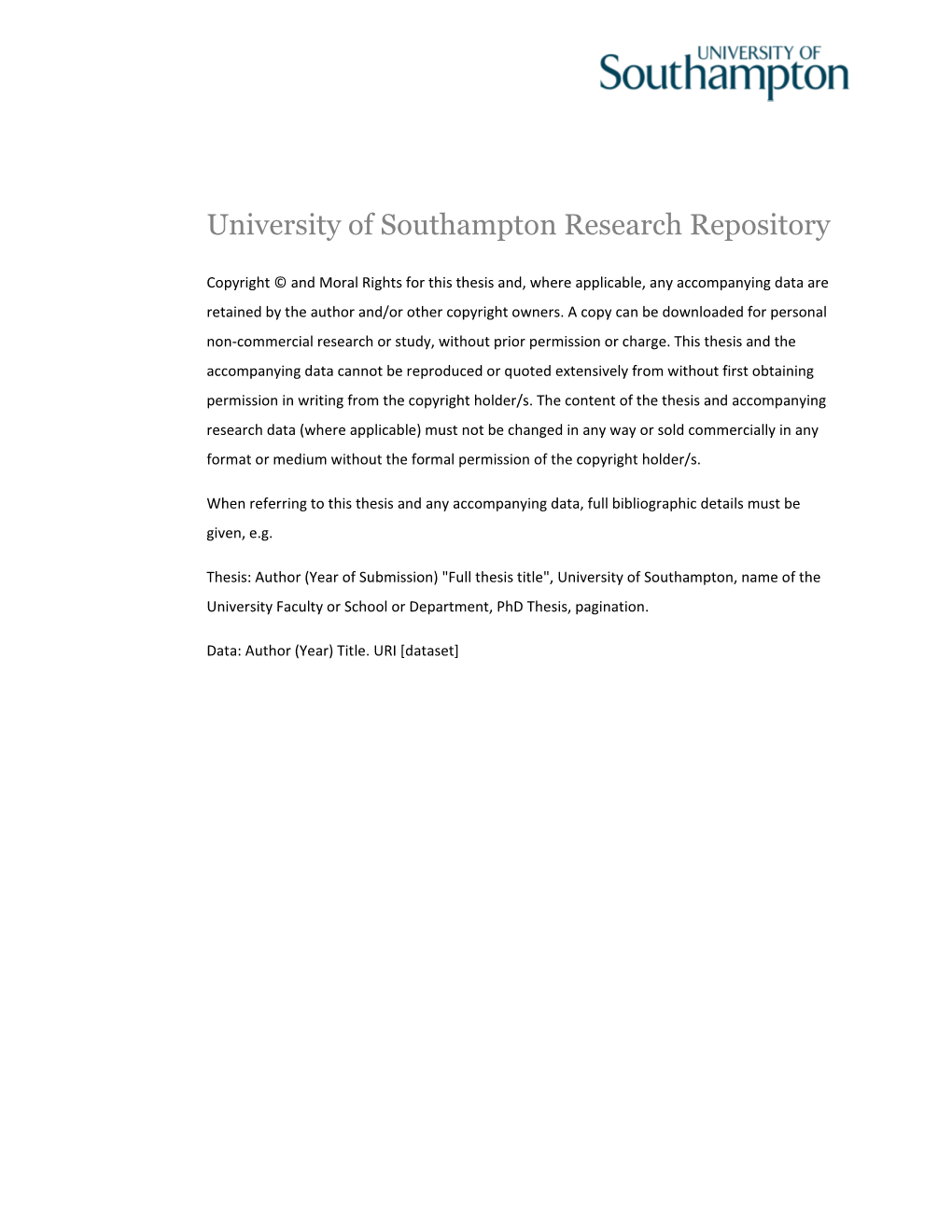 University of Southampton Research Repository