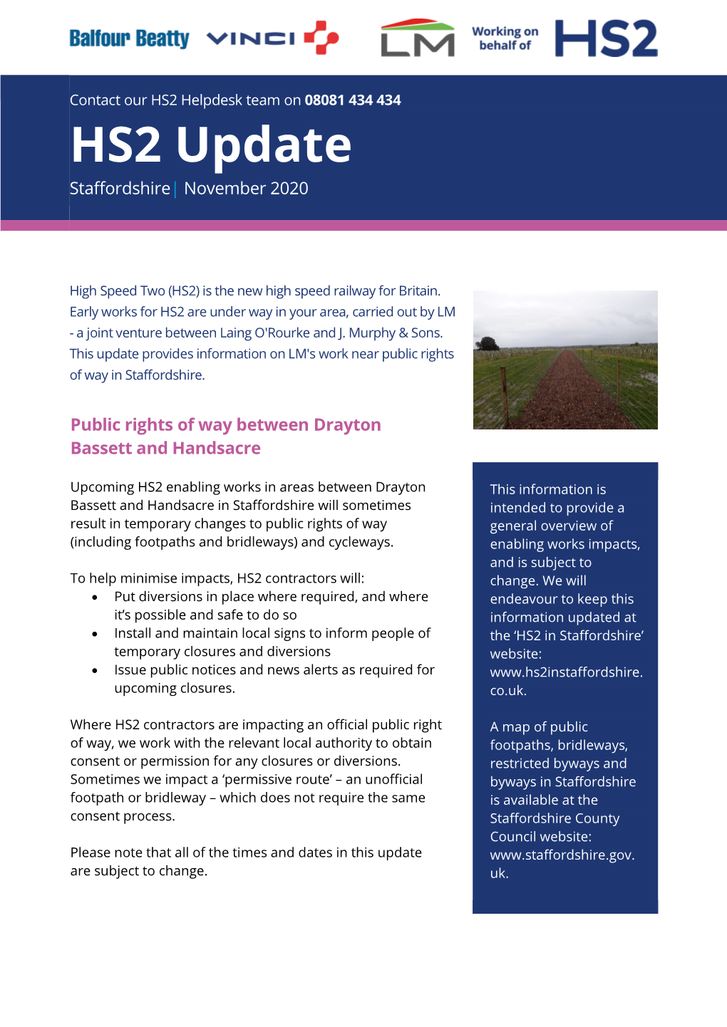 HS2 Update Staffordshire| November 2020