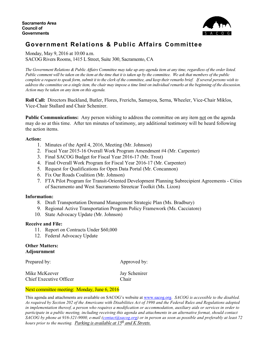 Government Relations & Public Affairs Committee