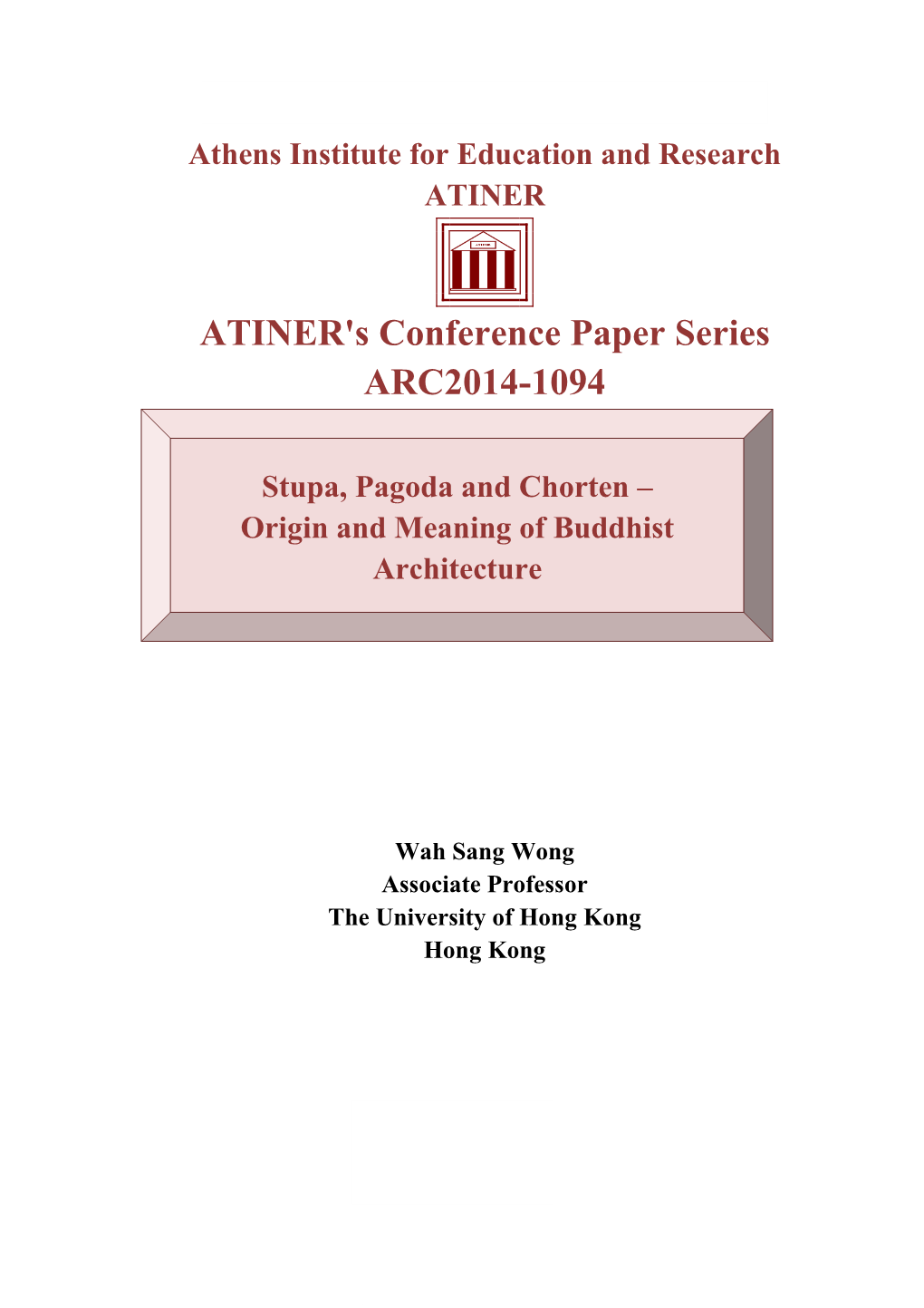 ATINER's Conference Paper Series ARC2014-1094