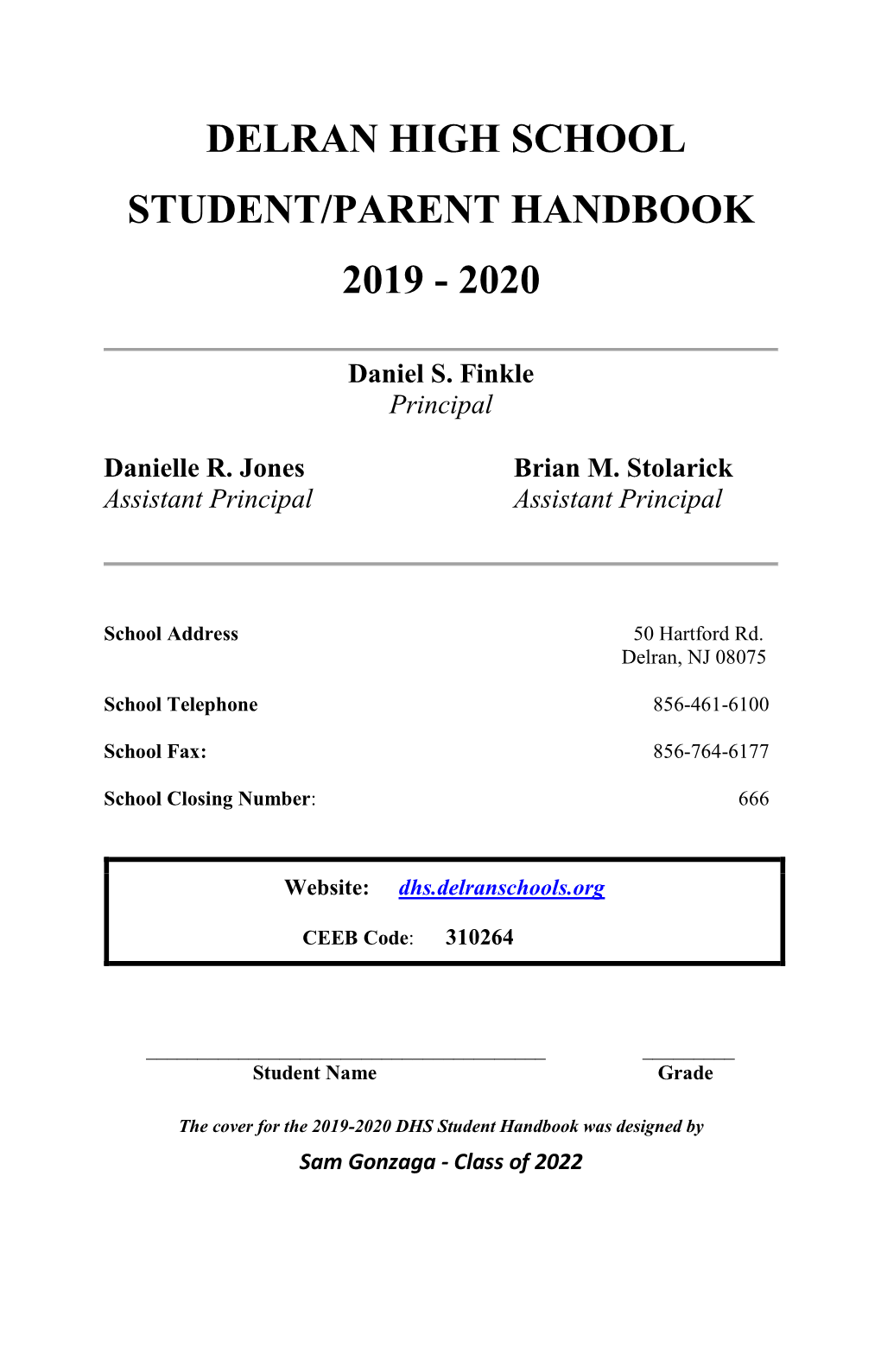 Delran High School Student/Parent Handbook 2019 - 2020