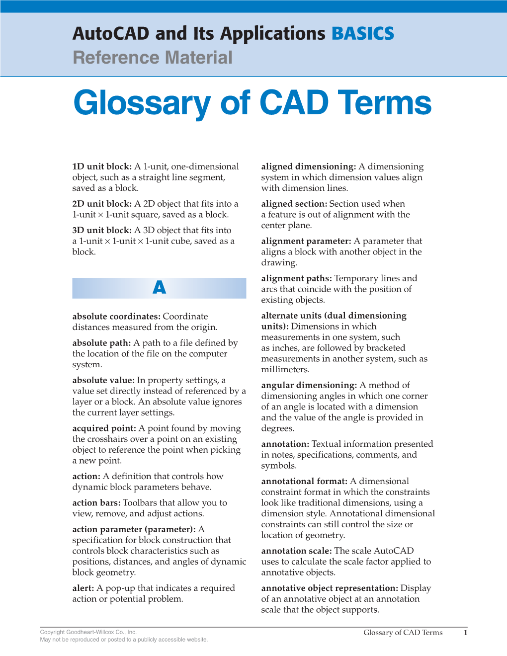 Glossary of CAD Terms