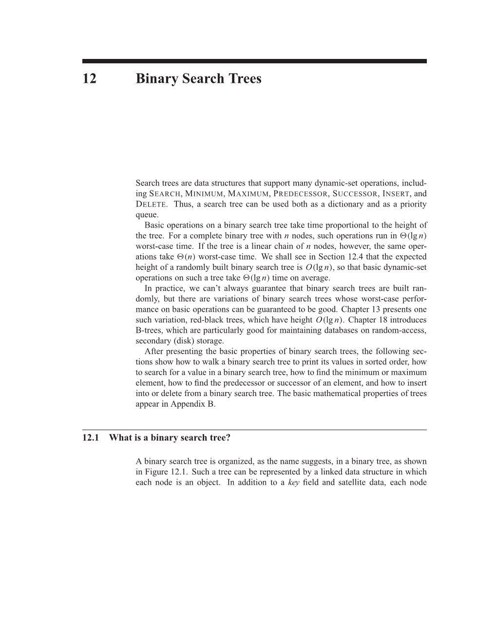 12 Binary Search Trees