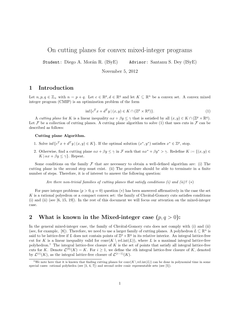 On Cutting Planes for Convex Mixed-Integer Programs