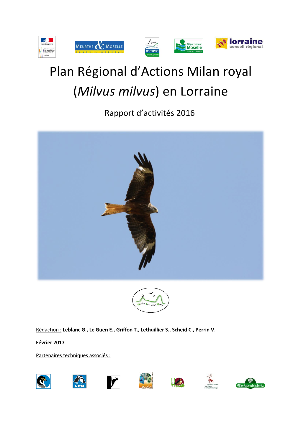 Plan Régional D'actions Milan Royal (Milvus Milvus) En Lorraine