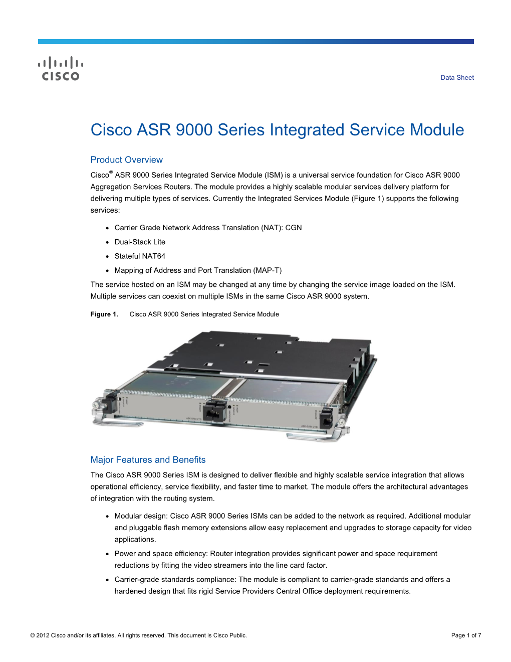 Cisco ASR 9000 Series Integrated Service Module Data Sheet