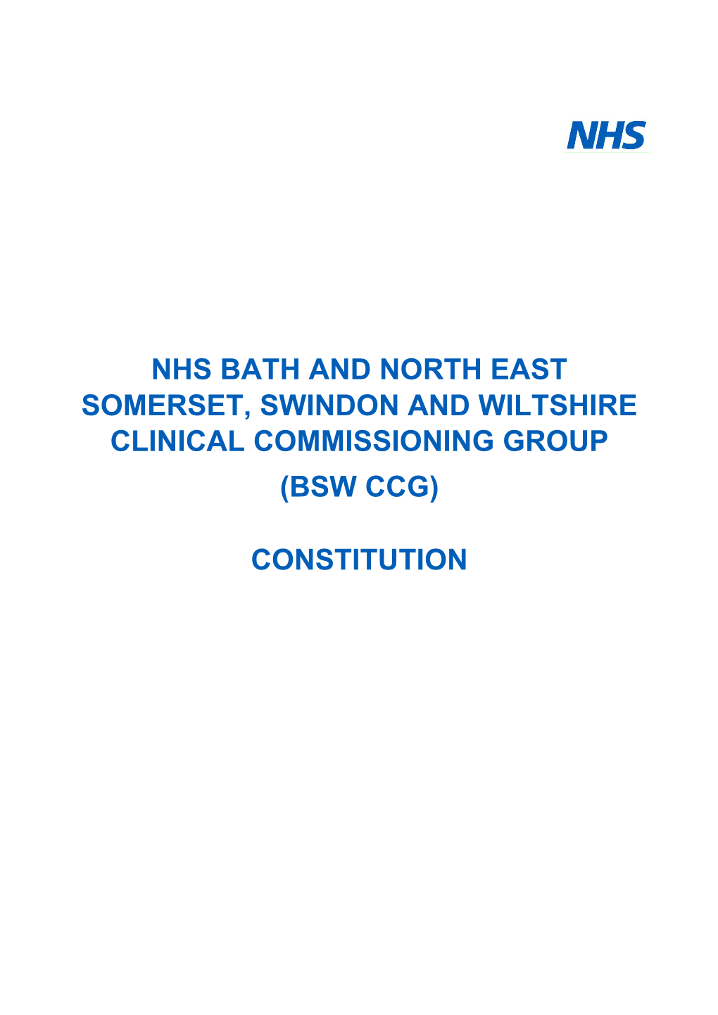 Nhs Bath and North East Somerset, Swindon and Wiltshire Clinical Commissioning Group (Bsw Ccg)