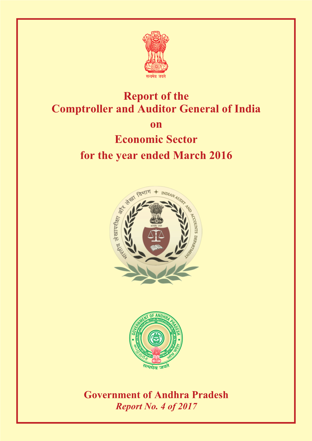 Report of the Comptroller and Auditor General of India on Economic Sector for the Year Ended March 2016